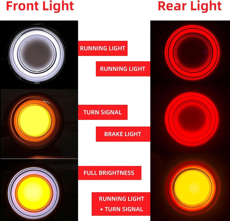 FATECIM 4X Motorcycle 40 LED Bullet Tail Lights Turn Signals Running Brake Stop Lights Motorbike Taillights Rear Front Blinkers Indicators for Bobber Harley Honda Yamaha Suzuki Kawasaki Chopper Chrome - Image 2